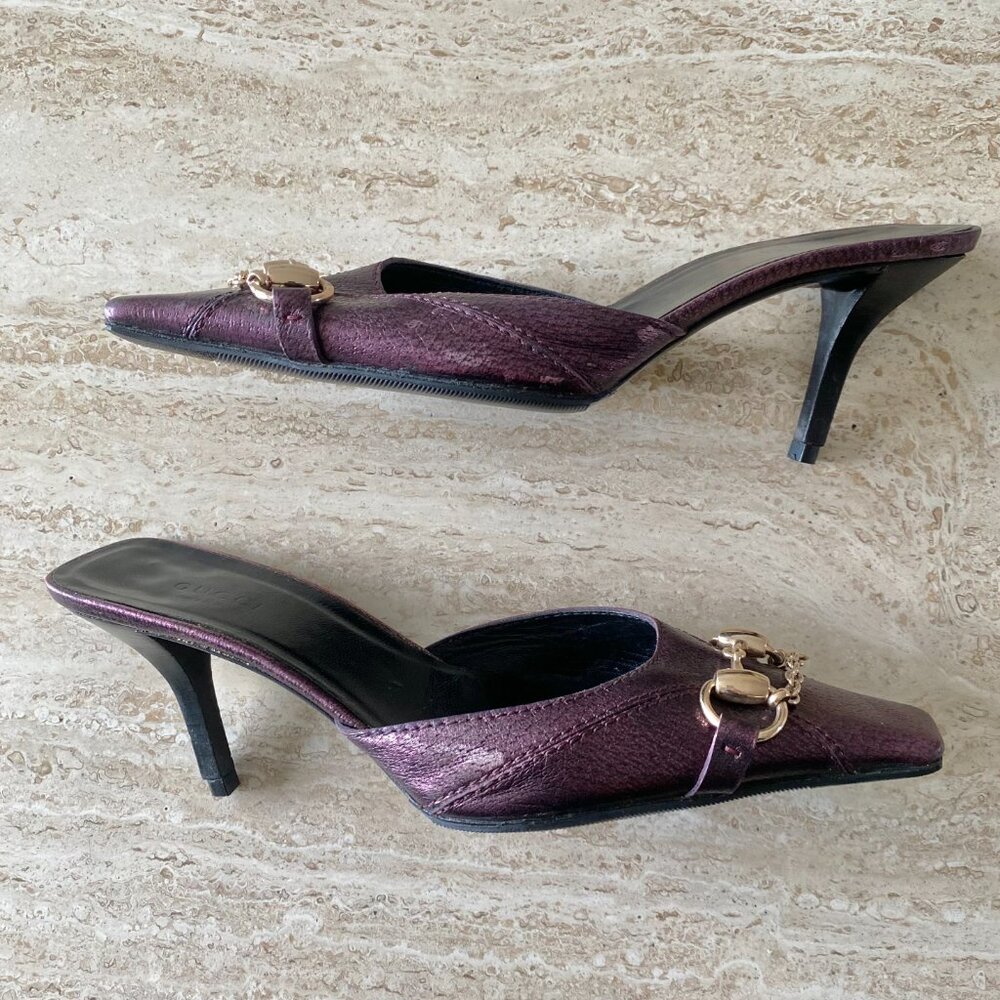 Vintage Gucci Tom Ford-era Horsebit Chain Mule Heels - Picture 4 of 9